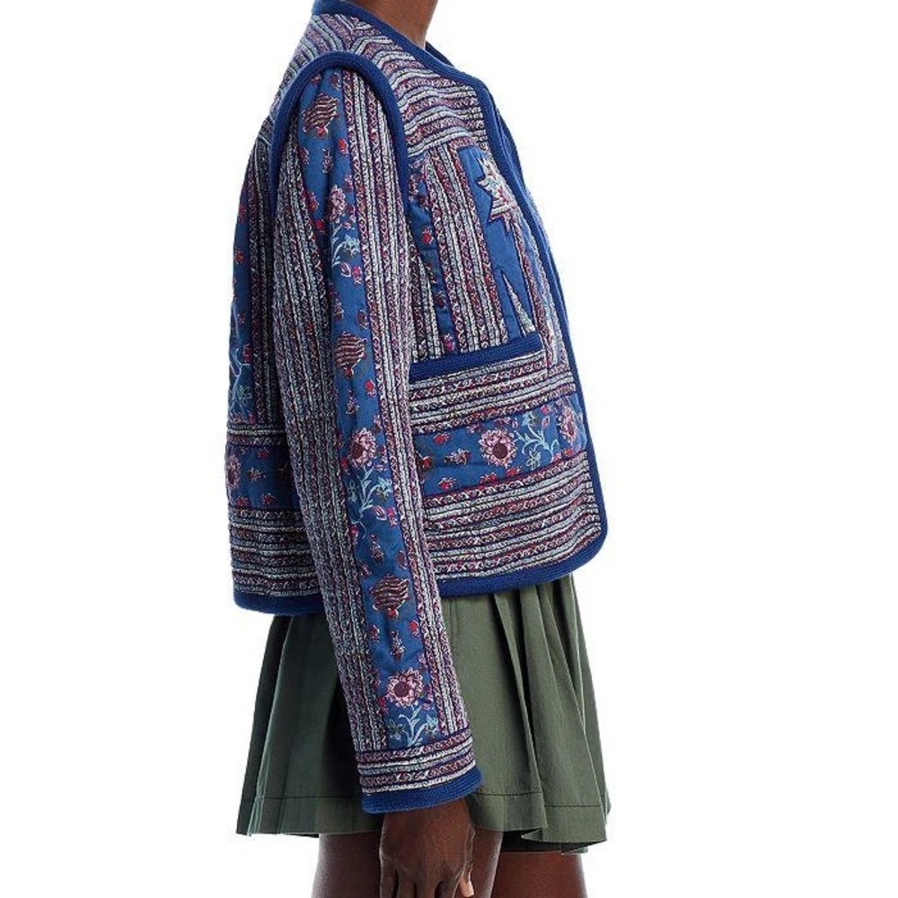 Sea New York blue flower quilted cotton Jacket - Picture 11 of 11